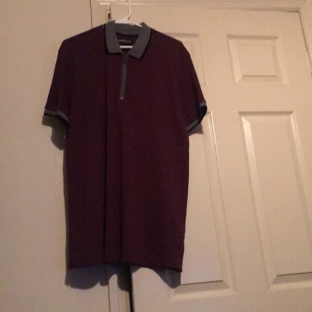 Men Kenneth Cole zipper collar shirt size large